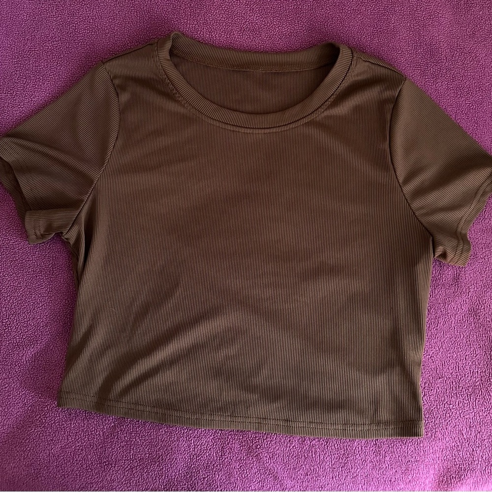 Cropped Brown Women's Top - Picture 2 of 4